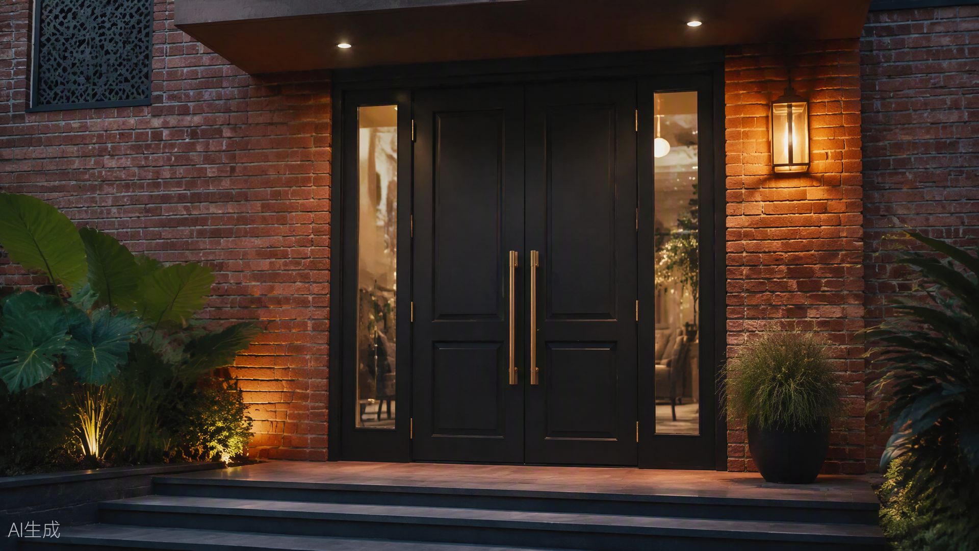 Customized steel double door entrance